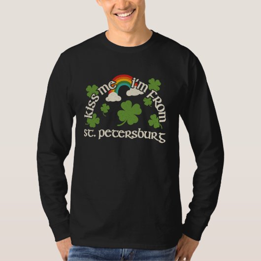 Kiss me Shamrock US City St Patrick's Day St Peter T-shirt (Voorkant)