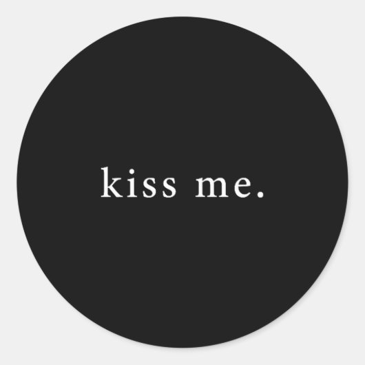 Kiss Me Valentine's Day Minimalist  Ronde Sticker (Voorkant)