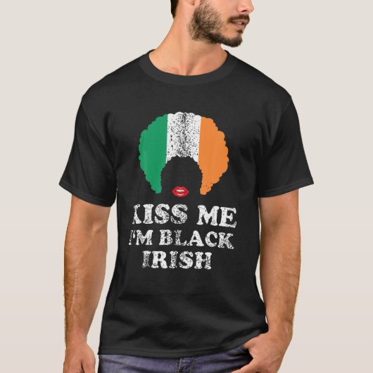 Kiss Mee ik ben Blck Irish History Funny St Patric T-shirt (Voorkant)
