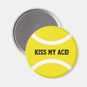 KISS MIJN ACE gele ronde tennisbal koelkast magnee Magneet (Voorkant / Achterkant)