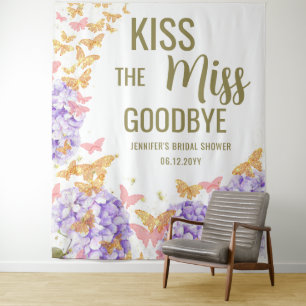 Kiss Miss Butterfly Garden Vrijgezellenfeest Achte Wandkleed
