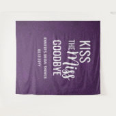 Kiss Miss Goodbye Paars Vrijgezellenfeest Achtergr Wandkleed (Voorkant (horizontaal))