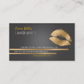 Kiss Monogram, gouden toonlippen Visitekaartje (Achterkant)