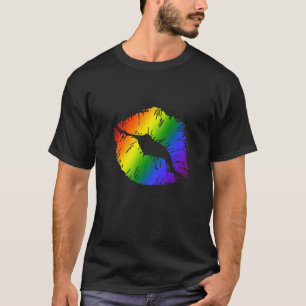 Kiss Mouth Love Pride Rainbow Color CSD Pride Para T-shirt