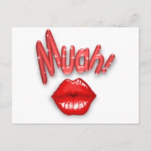 Kiss, muah briefkaart (Voorkant)