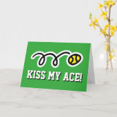 KISS MY ACE grappig citaat tennis ball wenskaart Kaart (Gele Bloem)