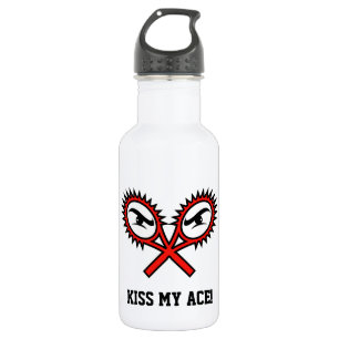 KISS MY ACE grappige tennis water fles voor speler