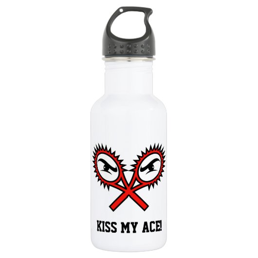 KISS MY ACE grappige tennis water fles voor speler (Voorkant)