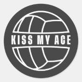 Kiss my Ace Ronde Sticker (Voorkant)