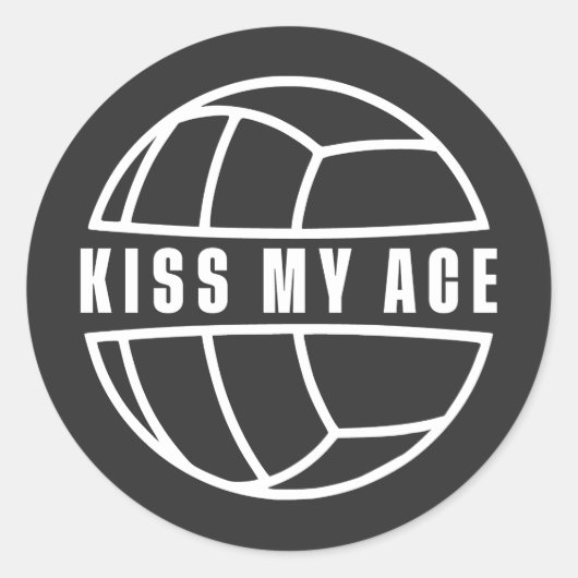 Kiss my Ace Ronde Sticker (Voorkant)