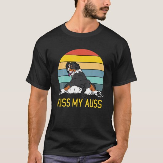 Kiss My Auss Dog Australian Shepherd T-shirt (Voorkant)