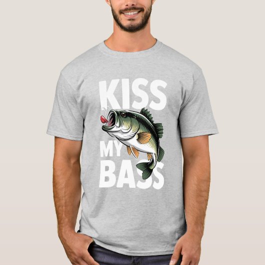 Kiss My Bass Funny Gevist Shirt (Voorkant)