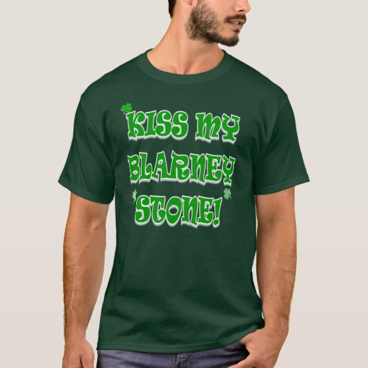 Kiss My Blarney Stone Irish T-Shirts (Voorkant)