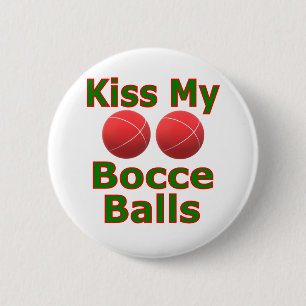 Kiss My Bocce Balls Ronde Button 5,7 Cm