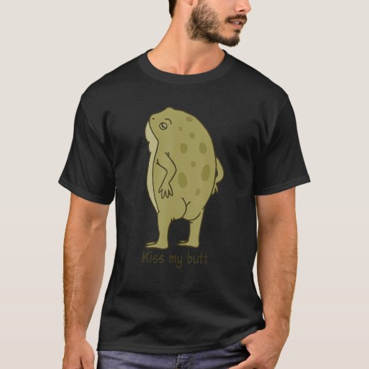 Kiss My Butt Funny Frog Apparel T-shirt (Voorkant)