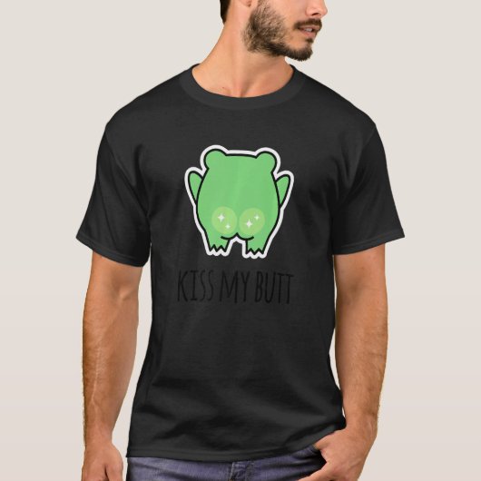 Kiss My Butt Green Frog T-shirt (Voorkant)