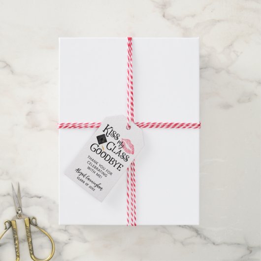 Kiss My Class Goodbye Funny Afstuderen Dank je Cadeaulabel (Met Touw)