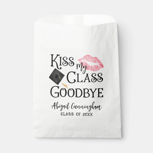 Kiss My Class Goodbye Funny Afstuderen personalise Bedankzakje (Voorkant)