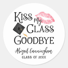 Kiss My Class Goodbye Funny Afstuderen Ronde Sticker