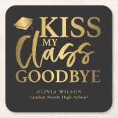 Kiss My Class Goodbye Funny Graduation Party Kartonnen Onderzetters (Voorkant)