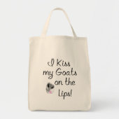Kiss My Goats Funny Goat Gezegden Tote Bag (Voorkant)