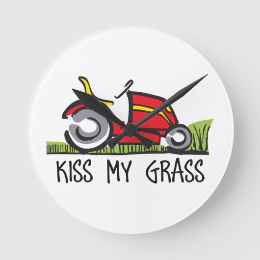 KISS MY GRASS RONDE KLOK (Voorkant)