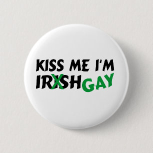Kiss My Im Gay Ronde Button 5,7 Cm