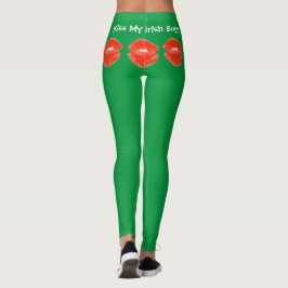 Kiss My Irish Butt Green St. Patricks Day Leggings