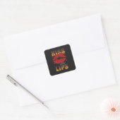 Kiss my Lips - funny shirt - Rock 'N' Roll Postcar Vierkante Sticker (Envelop)