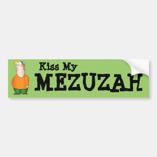 Kiss my Mezuzah Bumpersticker (Voorkant)
