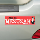 Kiss my Mezuzah Bumpersticker (Op auto)