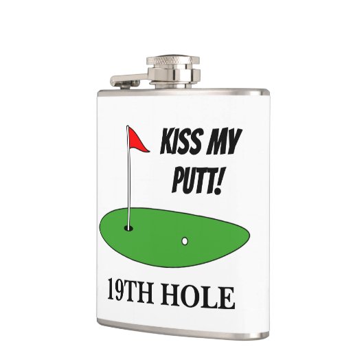 Kiss My Putt 19th Hole grappige drink met golfcade Heupfles (Links)