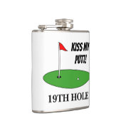 Kiss My Putt 19th Hole grappige drink met golfcade Heupfles (Rechts)