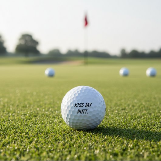 'Kiss my putt' Cheeky Funny Gift Friends Dads Golfballen