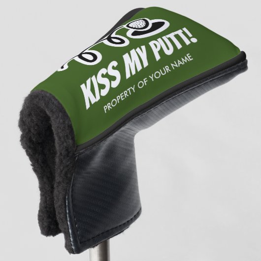 Kiss My Putt Funny, aangepast cadeau voor golfafde Golfheadcover (3/4 voorkant)
