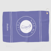 Kiss My Putt Funny Lady Golfer Pro Periwinkle Blue Golfhanddoek (Horizontaal)