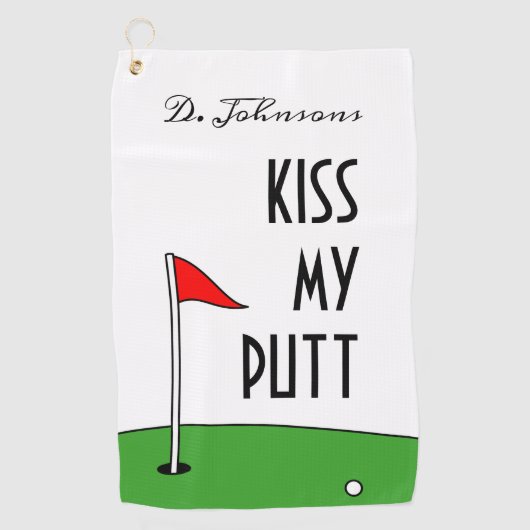 Kiss My Putt Golf Towel grappig aangepast golfcade Golfhanddoek (Voorkant)
