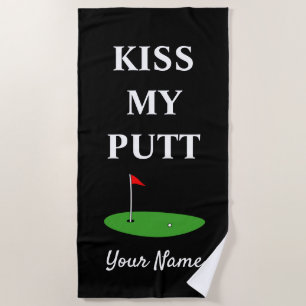 Kiss My Putt grappige golf strandhanddoek voor gol Strandlaken