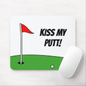 Kiss My Putt grappige mousepad cadeau voor golfer Muismat (Met muis)