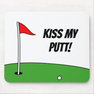 Kiss My Putt grappige mousepad cadeau voor golfer Muismat
