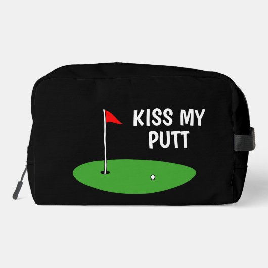 Kiss My Putt grappige toilettas voor golfer Toilettasje (Achterkant)
