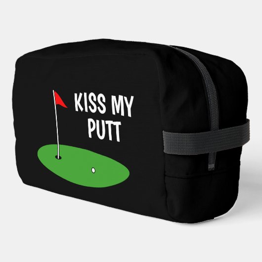 Kiss My Putt grappige toilettas voor golfer Toilettasje (Linkerhoek)