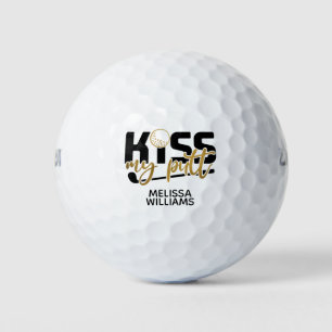 Kiss My Putt Monogram Gold Golfballen