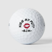 Kiss My Putt Monogrammed Golfballen (Voorkant)