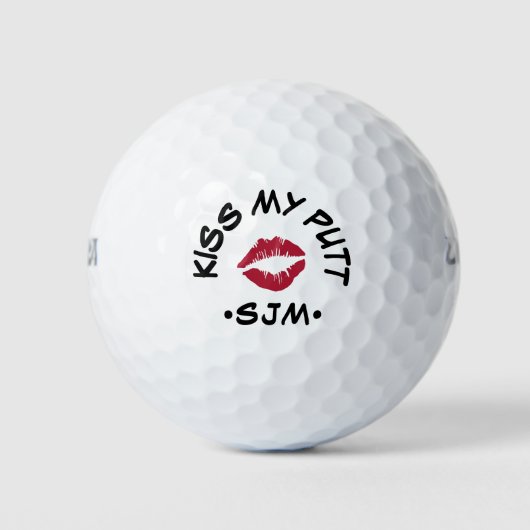 Kiss My Putt Monogrammed Golfballen (Voorkant)