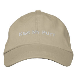 'Kiss My Putt' Playful Dad Golf Style Funny Sport Geborduurde Pet