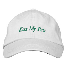 'Kiss My Putt' Playful Dad Golf Style Funny Sporty Geborduurde Pet