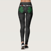 Kiss My Shamrocks Green Glitter St Patrick's Day Leggings (Achterkant)