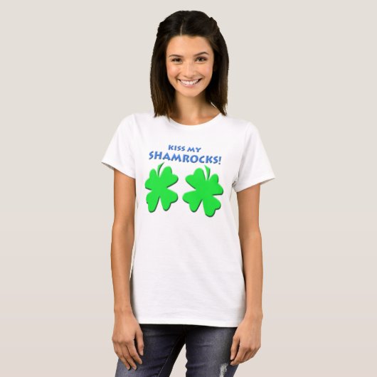 Kiss My Shamrocks T-shirt (Voorkant volledig)