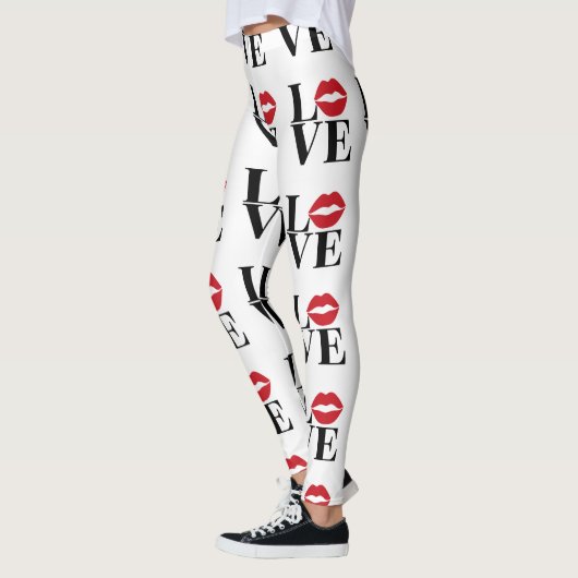 Kiss of Love Modern Red Lips Leggings (Links)
